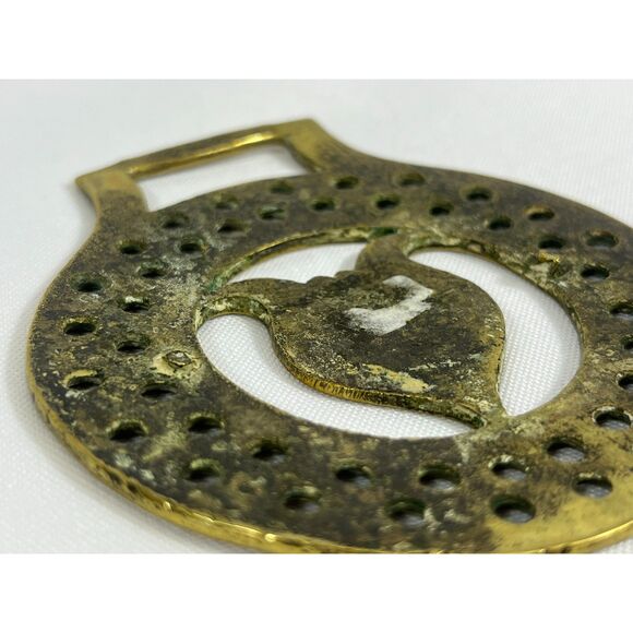 19th Century Brass Horse Harness Medallion Tulip Parade - Picture 4 of 9